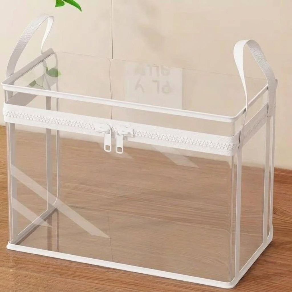 Large Clear Storage Box with Hinged Lid β Heavy-Duty High Capacity Organizer