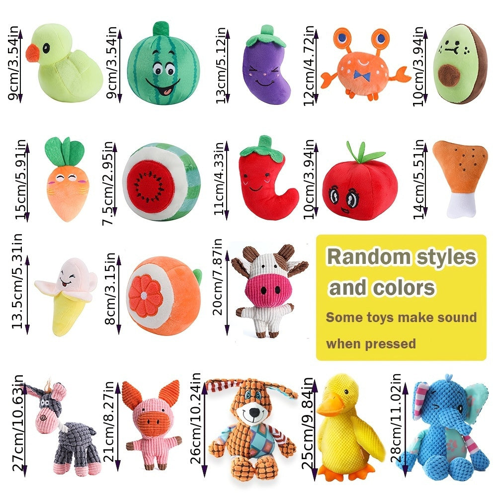 5 Random Style Dog Squeak Toy Set