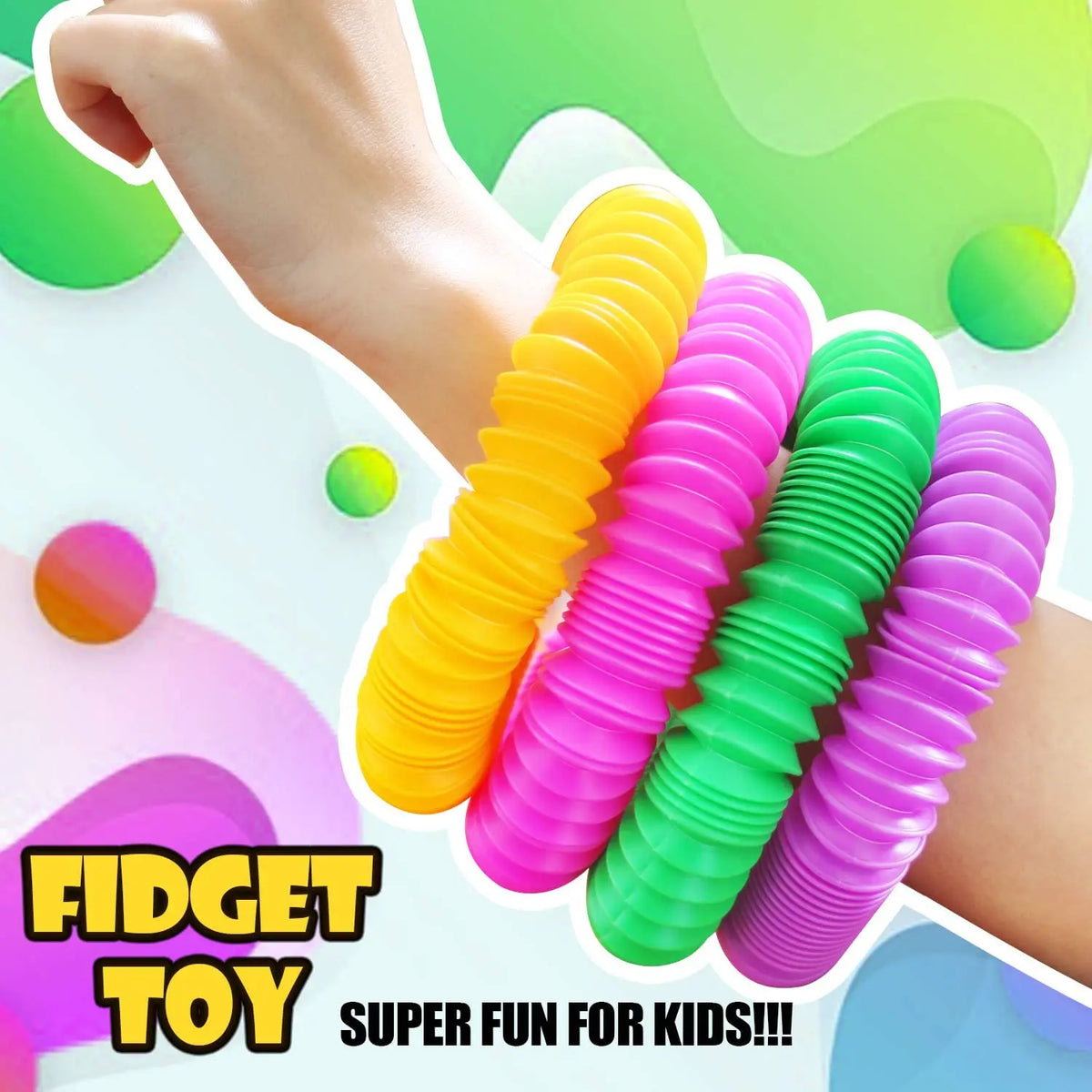 4 Pack Mini Pop Tube Sensory Fidget Toy Colorful Heavy-Duty for Construction Building Educational Toys for Stress Autism ADHD