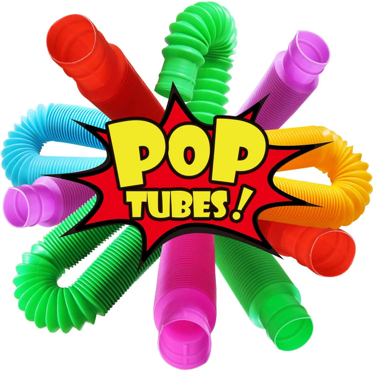 4 Pack Mini Pop Tube Sensory Fidget Toy Colorful Heavy-Duty for Construction Building Educational Toys for Stress Autism ADHD