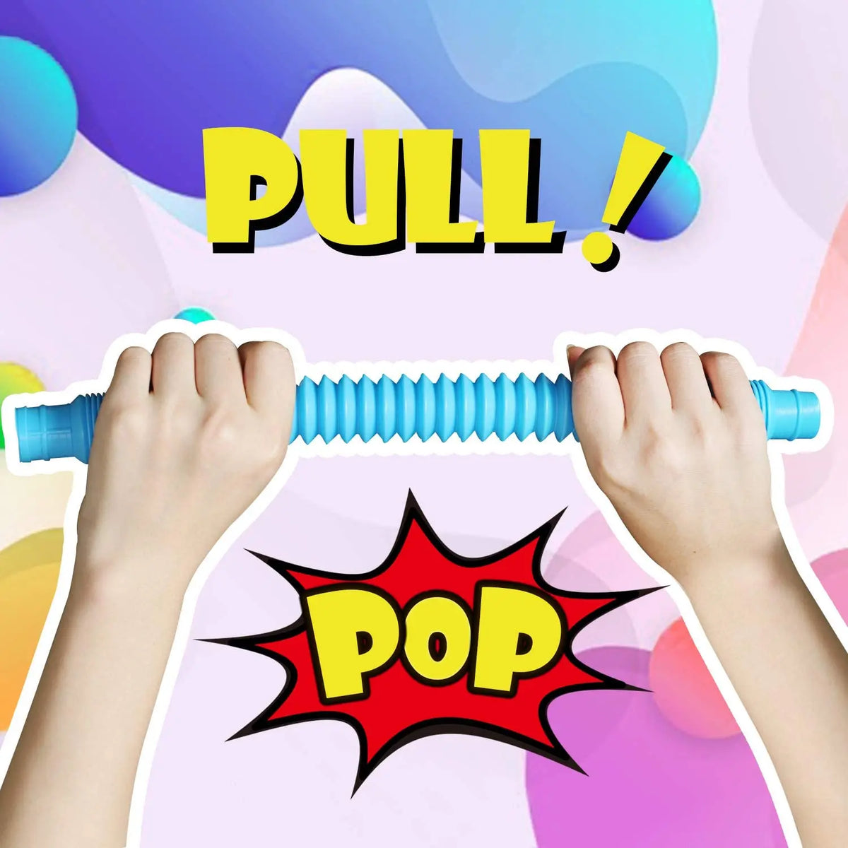 4 Pack Mini Pop Tube Sensory Fidget Toy Colorful Heavy-Duty for Construction Building Educational Toys for Stress Autism ADHD