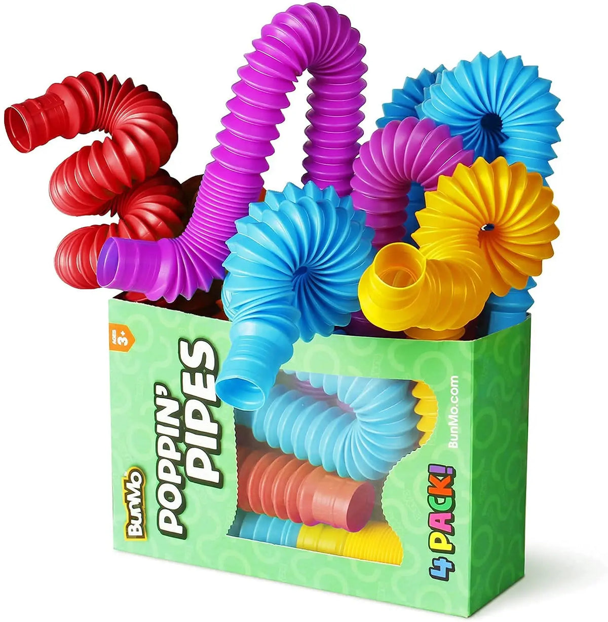 4 Pack Mini Pop Tube Sensory Fidget Toy Colorful Heavy-Duty for Construction Building Educational Toys for Stress Autism ADHD