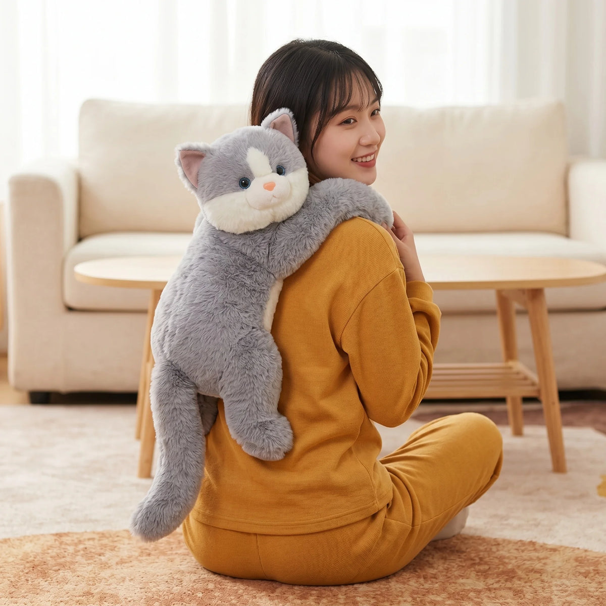50/60/65cm Long Arm Stuffed Animal Arm Weighted Soft Plush Pillow Raccoon Koala Bear Sloth Dinosaur Gift for Boys and Girls