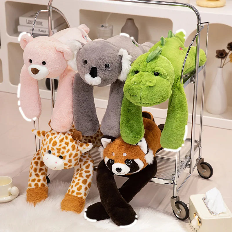 50/60/65cm Long Arm Stuffed Animal Arm Weighted Soft Plush Pillow Raccoon Koala Bear Sloth Dinosaur Gift for Boys and Girls