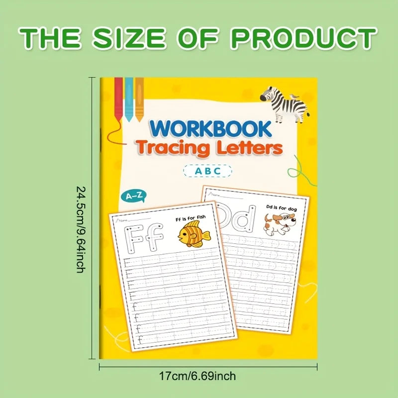 32-Page Children's Writing Practice Book, a Copybook Exercise Book for Preschoolers to Learn Writing, a Pen Control Training Aid Suitable for Home and School Use, School Supplies, Early Education, Structured Writing, Learning