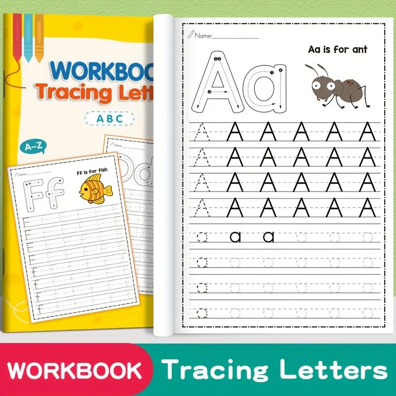 32-Page Children's Writing Practice Book, a Copybook Exercise Book for Preschoolers to Learn Writing, a Pen Control Training Aid Suitable for Home and School Use, School Supplies, Early Education, Structured Writing, Learning