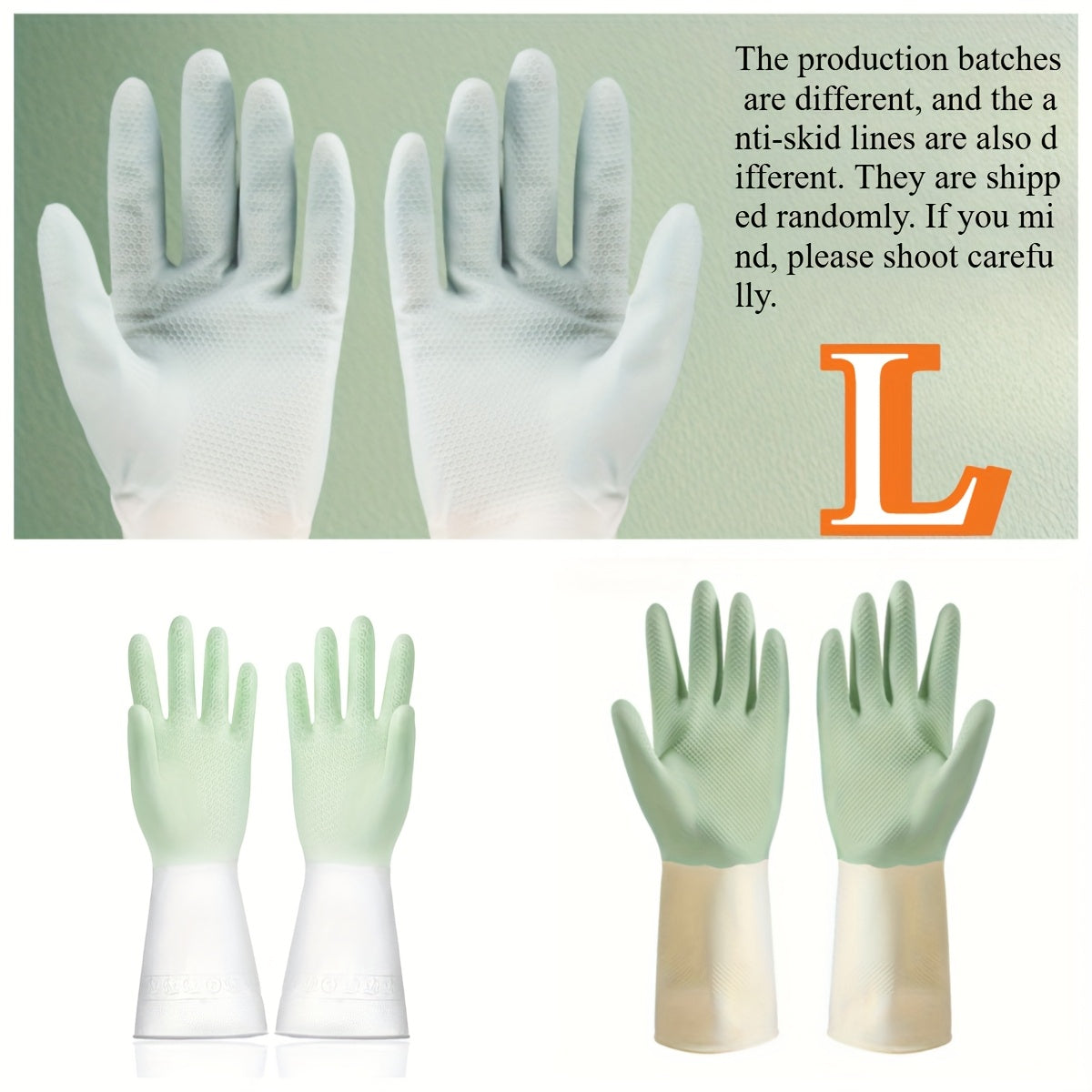 3 Pairs Waterproof Latex Kitchen Gloves