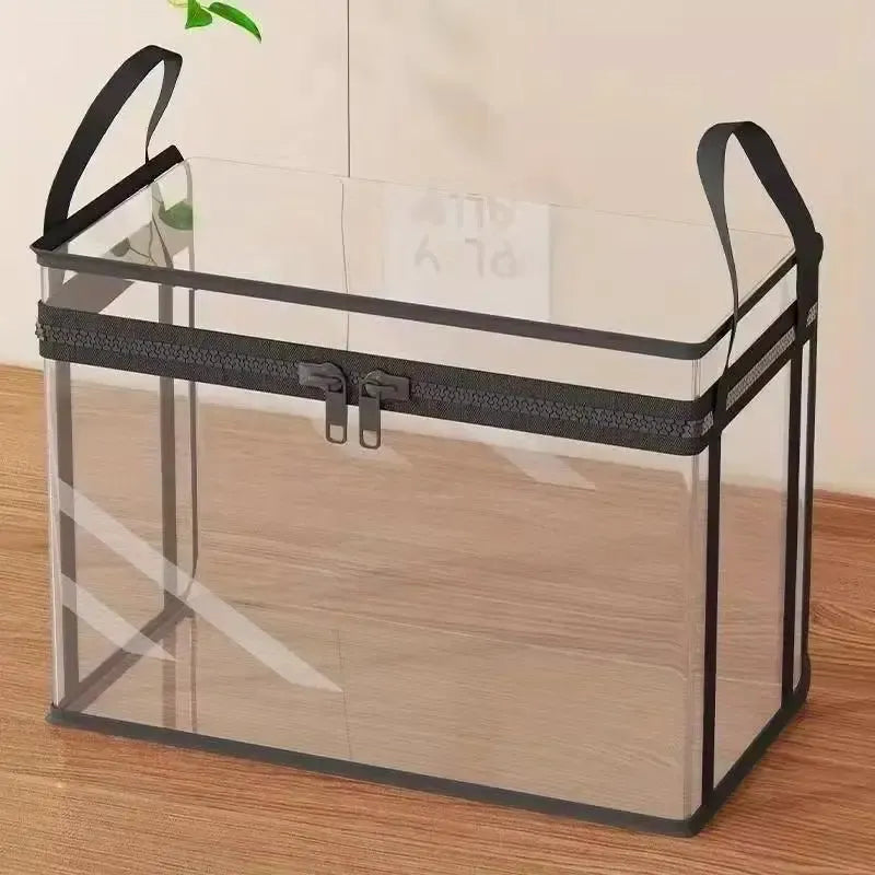 Large Clear Storage Box with Hinged Lid β Heavy-Duty High Capacity Organizer