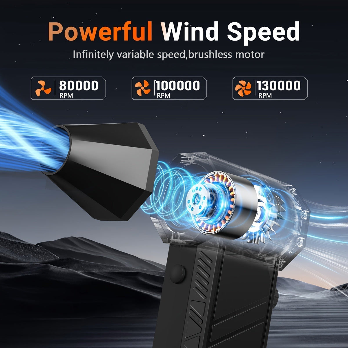 400000 Cordless Electric Compressed Air Duster | Mini Turbine Fan