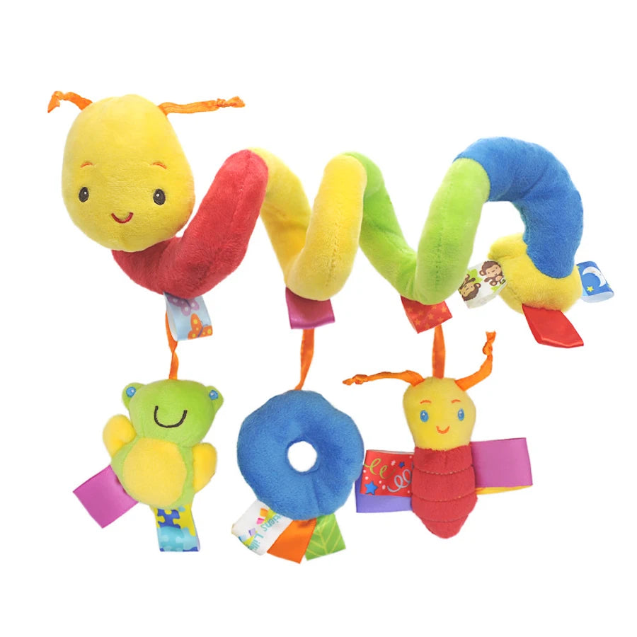 Spiral Stroller Toys Newborn Plush Hanging Baby Soft Rattle Sensory Toys Crib Mobile Bassinet for Babies Boys Girls Ideal Gifts