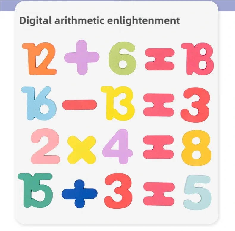 Kids Alphabetic Arithmetic Number Geometric Shapes Wooden Puzzle Montessori Preschool Learning Educational Game Toy for Children