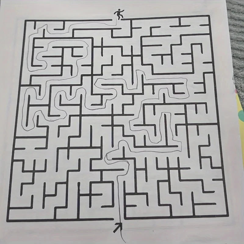 64-Pages Kids Maze Activity Book Concentration Brain Training Workbook Early Educational Intelligence Puzzle Book for Toddlers