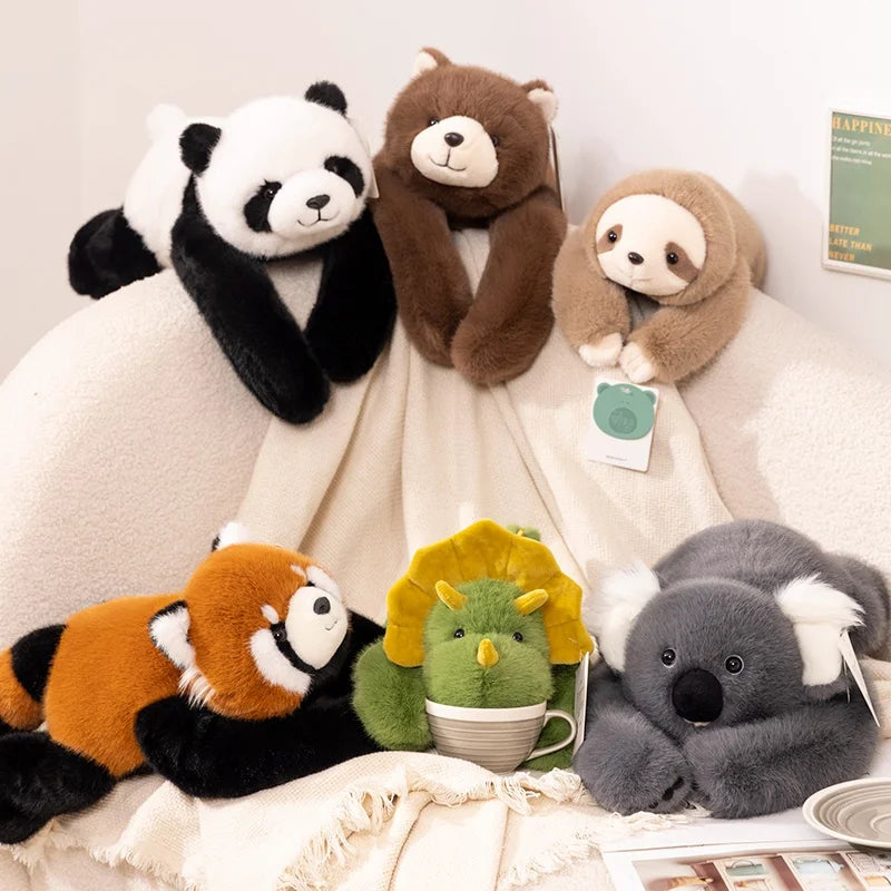 50/60/65cm Long Arm Stuffed Animal Arm Weighted Soft Plush Pillow Raccoon Koala Bear Sloth  Dinosaur Gift for Boys and Girls