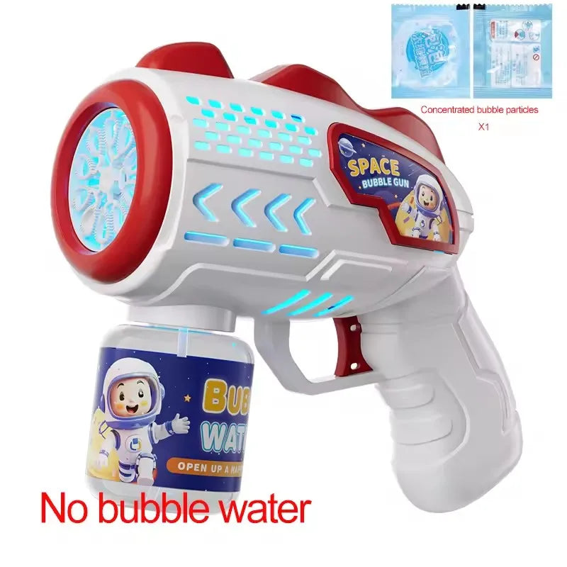 Fully Automatic Bubble Gun Rocket Bubbles Machine Automatic Blower with Bubble Liquid Toy for Kids Beach Outdoor Bubble Gifts