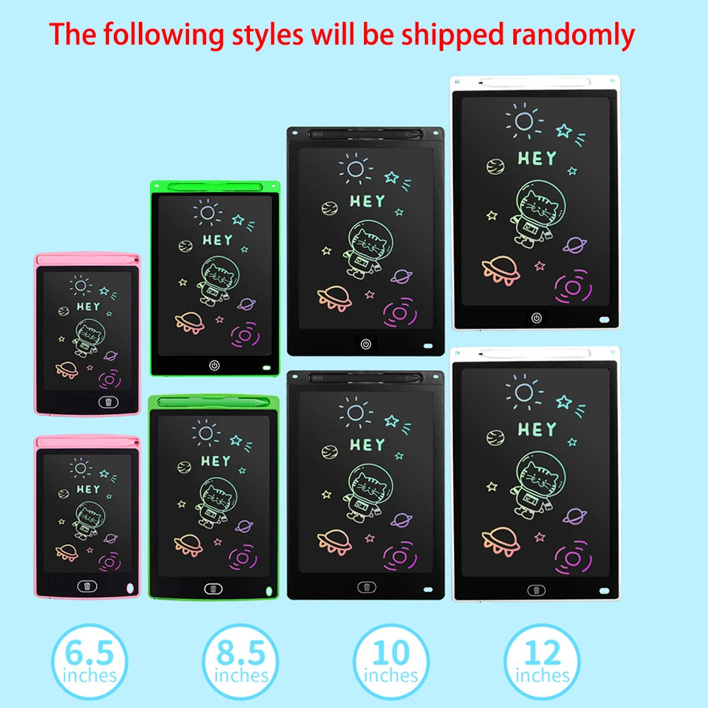 6.5/8.5/10/12 Inch LCD Drawing Tablet for Kids, Rechargeable Erasable Board with Pen, Travel Educational Toy Gift for Boys Girls
