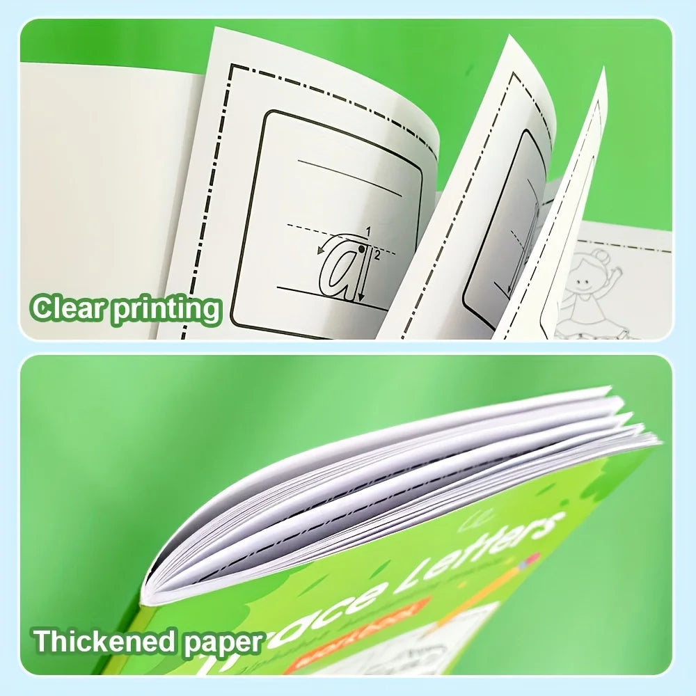 32-Page Children's Writing Practice Book, a Copybook Exercise Book for Preschoolers to Learn Writing, a Pen Control Training Aid Suitable for Home and School Use, School Supplies, Early Education, Structured Writing, Learning