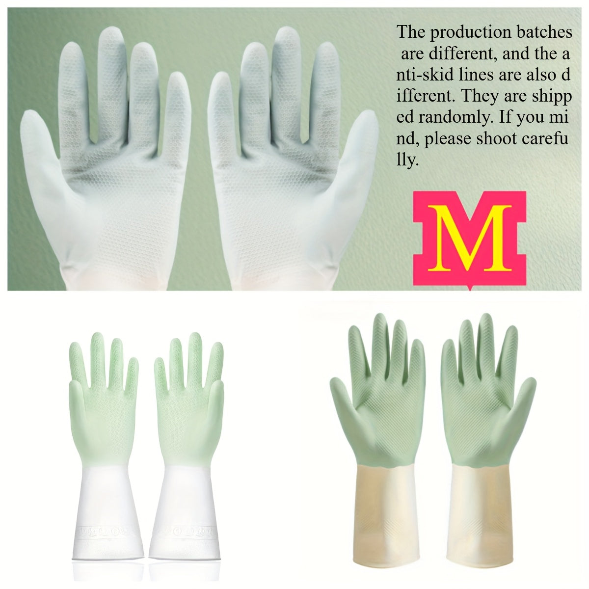 3 Pairs Waterproof Latex Kitchen Gloves