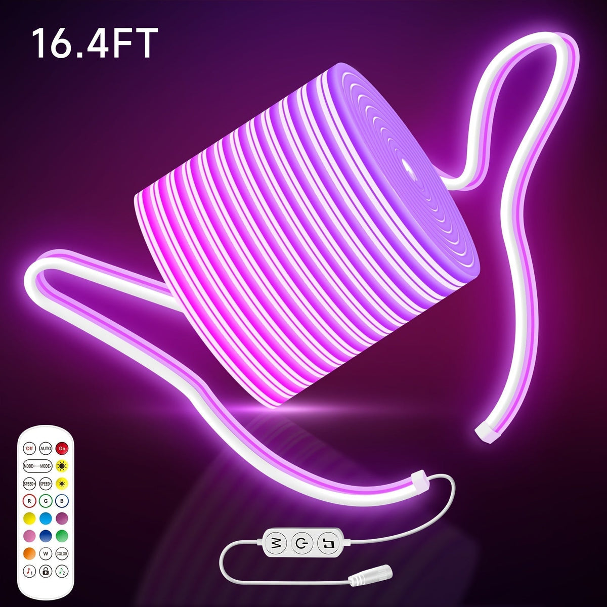 LED Neon Rope Lights 16.4ft RGB LED Rope Lights with Remote APP Control Waterproof Flexible Neon Strip Lights RGB Rope Lights for Bedroom Room Outdoors Decoration, Home Decor, Outdoor Lights, Vibrant Illumination, Modern Decor, Highquality Leds, Energyefficient Lighting, Smart Lighting, Home Decorators, Event Planners