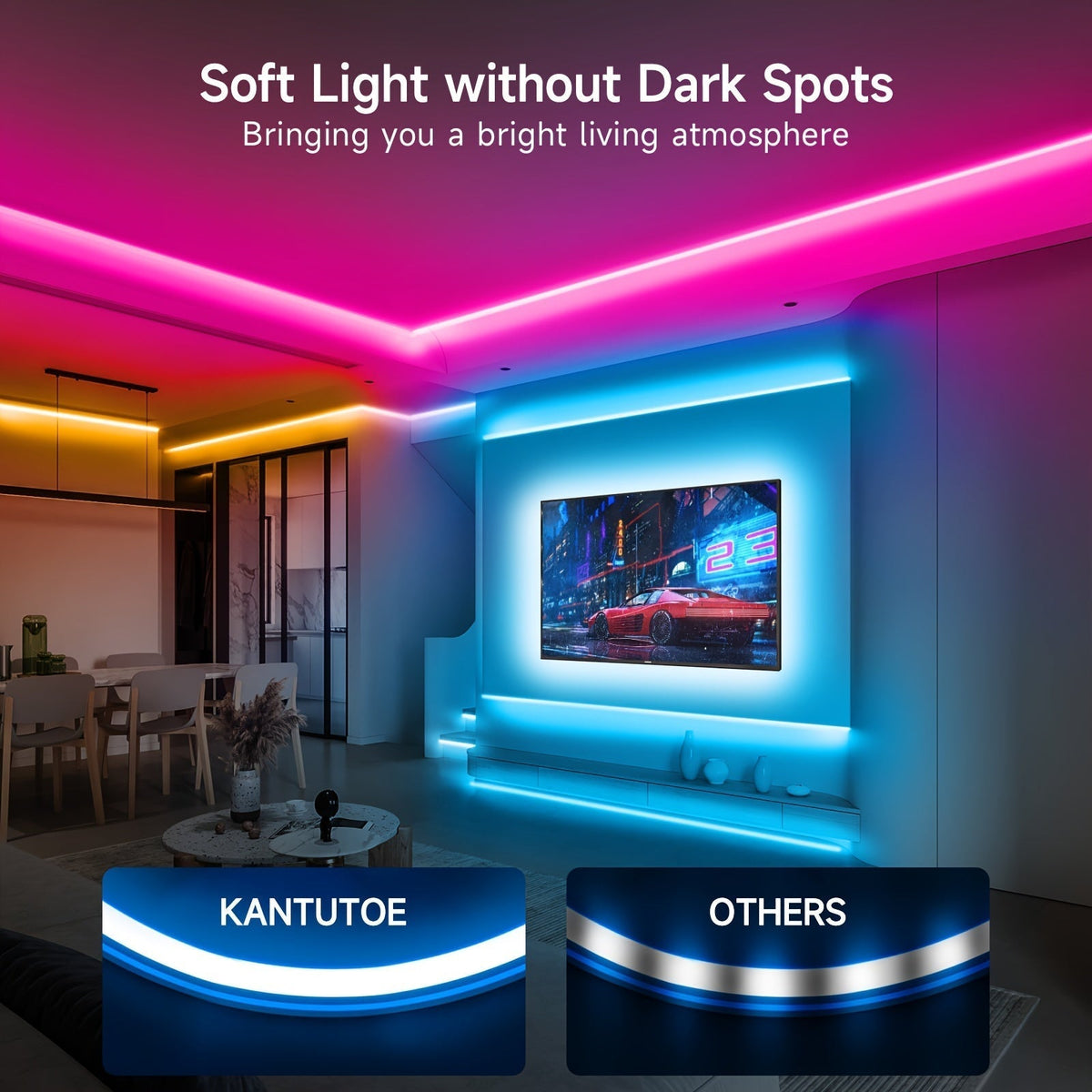 LED Neon Rope Lights 16.4ft RGB LED Rope Lights with Remote APP Control Waterproof Flexible Neon Strip Lights RGB Rope Lights for Bedroom Room Outdoors Decoration, Home Decor, Outdoor Lights, Vibrant Illumination, Modern Decor, Highquality Leds, Energyefficient Lighting, Smart Lighting, Home Decorators, Event Planners