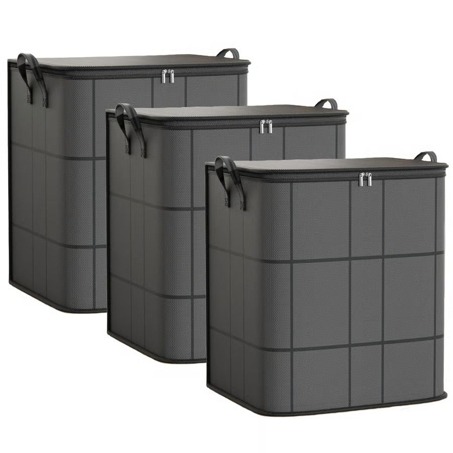 3-Pack Large Clothes Storage Bags with Reinforced Handles